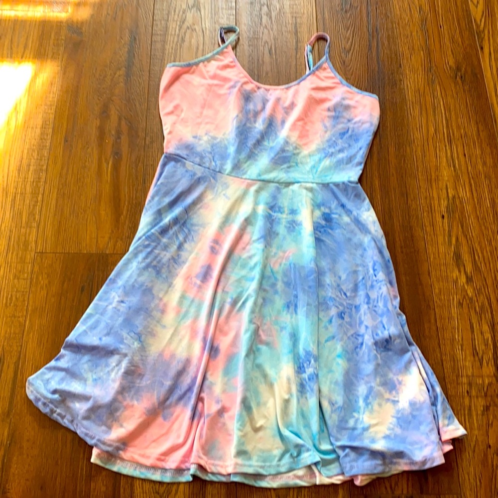 Tie dye flowy dress. Super light and very flattering!